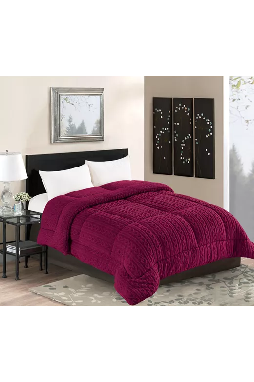 Κουβερτοπάπλωμα braid (240cm x 260cm) μπορντώ