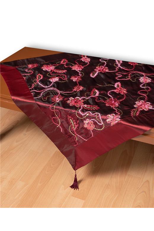 Σατέν τραπεζοκαρέ A11 (120cm x 120cm) μπορντώ  