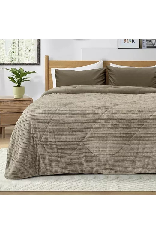 LINO ΚΟΥΒΕΡΤΟΠΑΠΛΩΜΑ STACY TAUPE 220X240
