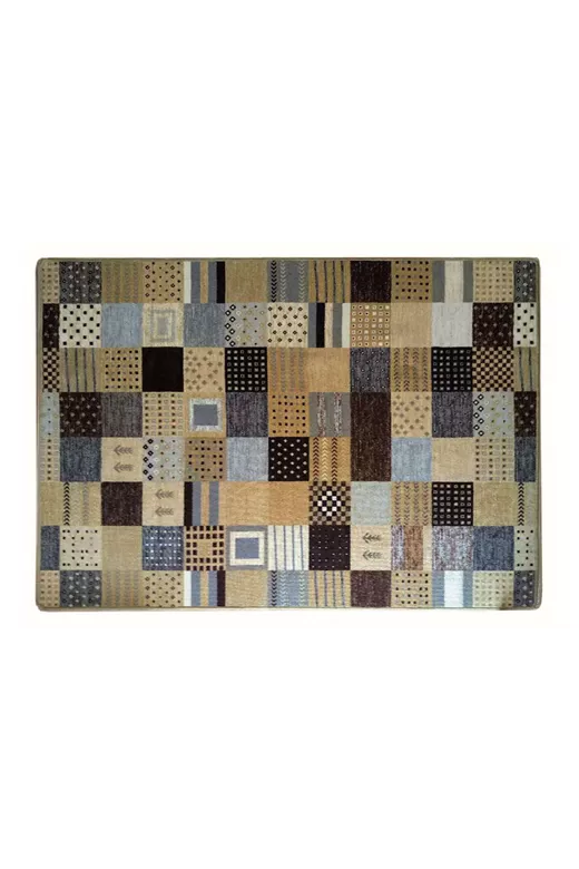 Sdim Μοκέτα με Αντιολισθητικό Υπόστρωμα Patchwork 002 Γκρί-Καφέ  Σετ: (67x150cm. 2τμχ & 67x200cm.)