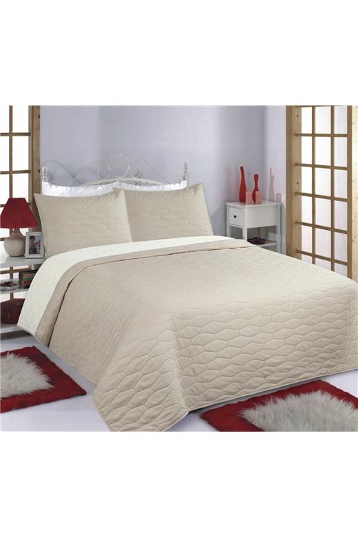 ΚΟΥΒΕΡΛΙ σετ (170cm x 220cm + 1 x 50cm x 70cm) RUBY beige/ivory