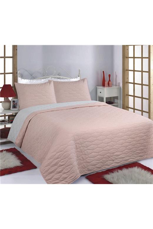 ΚΟΥΒΕΡΛΙ σετ (170cm x 220cm + 1 x 50cm x 70cm) RUBY pink/grey
