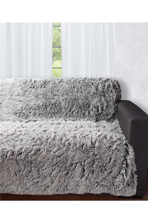 Διακοσμητικό μαλλιαρό ριχτάρι 5336 (145cm x 195cm) δίχρωμο/μαύρη βάση