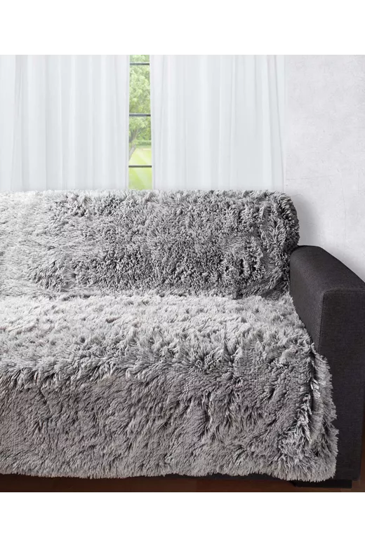 Διακοσμητικό μαλλιαρό ριχτάρι 5336 (145cm x 195cm) δίχρωμο/μαύρη βάση