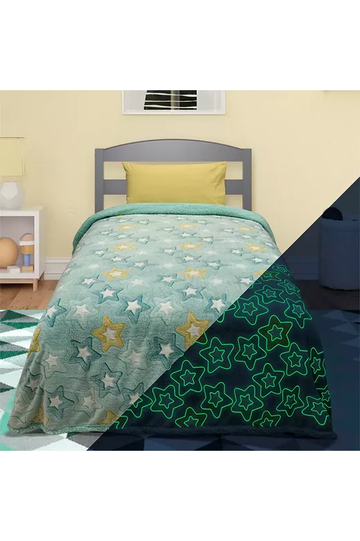 LINO ΚΟΥΒΕΡΤΑ FLEECE SHERPA ΦΩΣΦΟΡΙΖΕ STER MINT 160X220