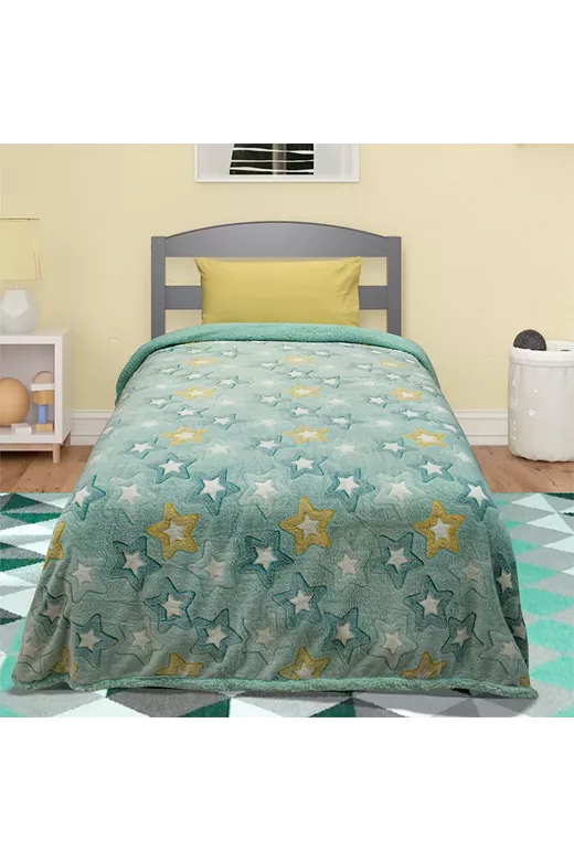 LINO ΚΟΥΒΕΡΤΑ FLEECE SHERPA ΦΩΣΦΟΡΙΖΕ STER MINT 160X220