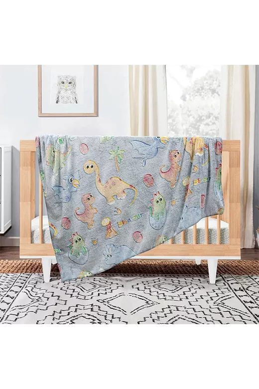 LINO ΚΟΥΒΕΡΤΑ FLEECE ΦΩΣΦΟΡΙΖΕ VOLCANO GREY-CIEL 110X150