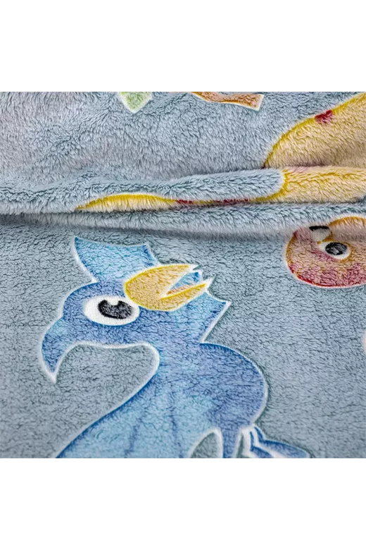 LINO ΚΟΥΒΕΡΤΑ FLEECE ΦΩΣΦΟΡΙΖΕ VOLCANO GREY-CIEL 110X150