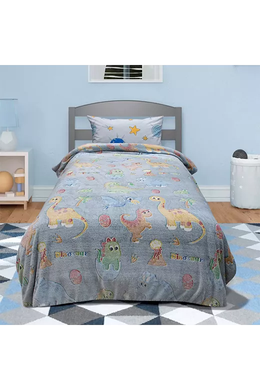 LINO ΚΟΥΒΕΡΤΑ FLEECE ΦΩΣΦΟΡΙΖΕ VOLCANO GREY-CIEL 160X220