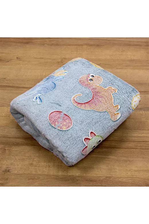 LINO ΚΟΥΒΕΡΤΑ FLEECE ΦΩΣΦΟΡΙΖΕ VOLCANO GREY-CIEL 160X220