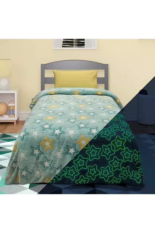 LINO ΚΟΥΒΕΡΤΑ FLEECE ΦΩΣΦΟΡΙΖΕ STER MINT 160X220