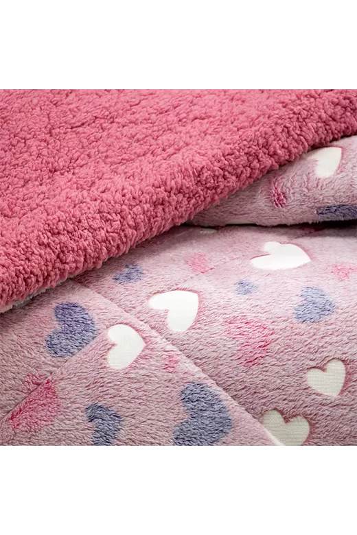 LINO ΚΟΥΒΕΡΤΟΠΑΠΛΩΜΑ ΦΩΣΦΟΡΙΖΕ HERZ PINK 160X220