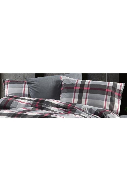Μαξιλαροθήκη Εμπριμέ Εκάβη 424 50X70 Grey-Bordeaux 70/30 Cott/Pol