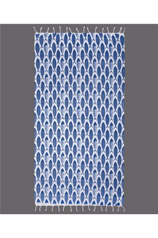 Pestemal nkp539 (90cm x 180cm) μπλέ ροαγιάλ