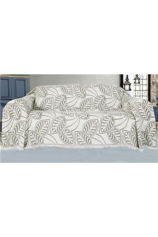 Ριχτάρι Τριθέσιου (180X300) Mcdecor Leaves Εκρού - MCDECOR