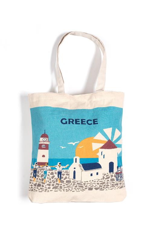 Τσάντα καραβόπανο (40cm x 40cm x 10cm) canvas 1 GREECE