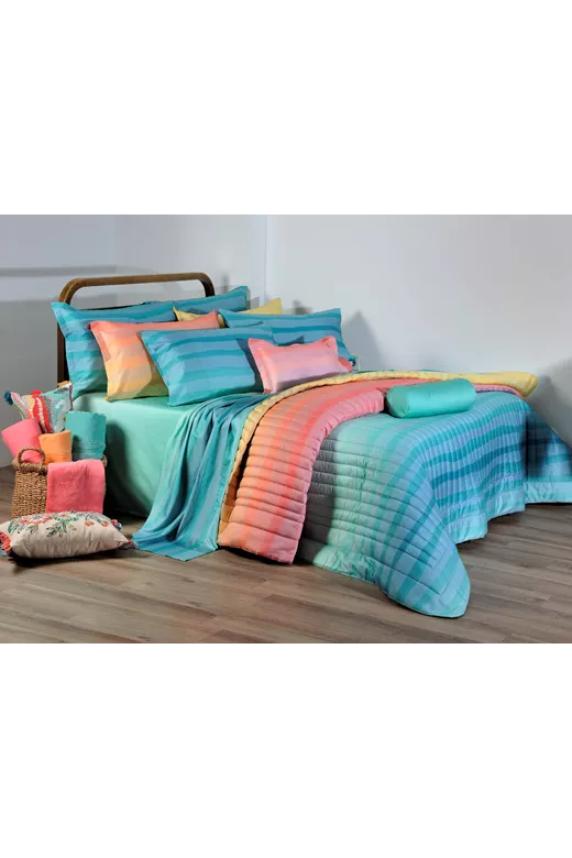 Σετ κουβερλί βαμβακοσατέν 220TC S862 Burano Aqua