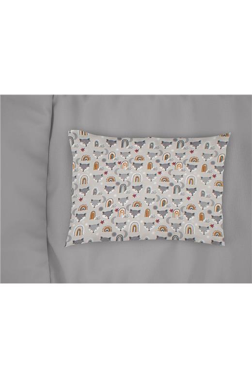 Μαξιλαροθήκη Εμπριμέ kids Fox 527 50X70 Grey 100% Cotton