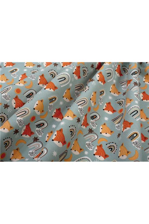 Σεντονάκι Λίκνου bebe Fox 528 80X110 Pale Cyan 100% Cotton