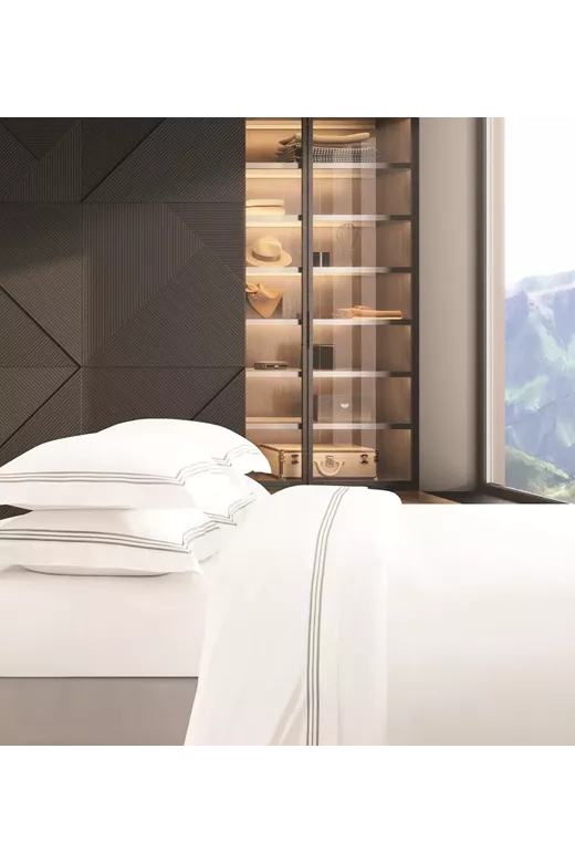 ASPEN3 BEIGE EMBROIDERY ΣΕΤ ΣΕΝΤΟΝΙΑ Υ/Δ 240Χ270CM 2*50X70CM 100% COT/SATIN 400TC