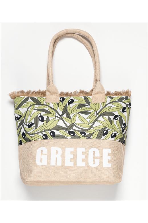 Τσάντα με χερούλι (49cm x 15cm x 34cm) ελιά GREECE