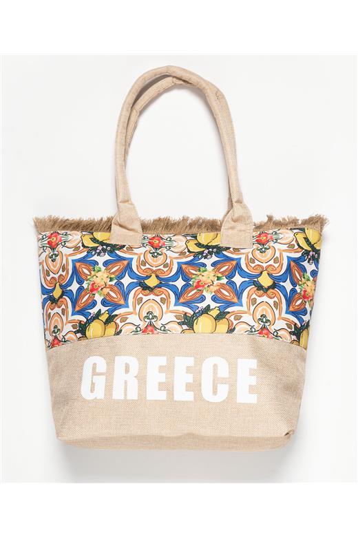 Τσάντα με χερούλι (49cm x 15cm x 34cm) λεμόνι 1 GREECE