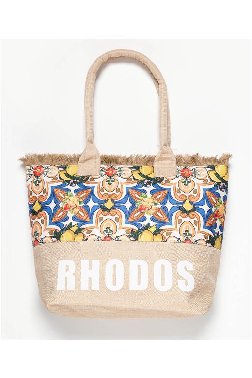 Τσάντα με χερούλι (49cm x 15cm x 34cm) λεμόνι 1 RHODES