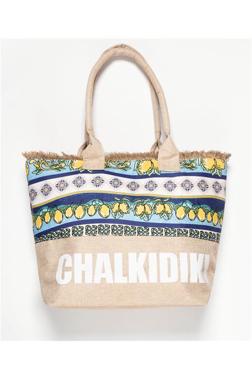 Τσάντα με χερούλι (49cm x 15cm x 34cm) λεμόνι 2 CHALKIDIKI