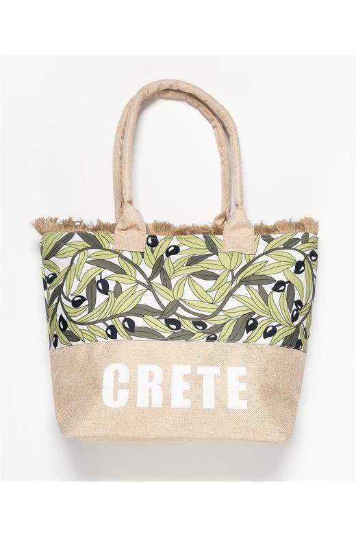 Τσάντα με χερούλι (49cm x 15cm x 34cm) ελιά CRETE