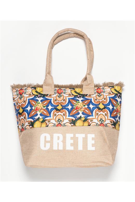 Τσάντα με χερούλι (49cm x 15cm x 34cm) λεμόνι 1 CRETE