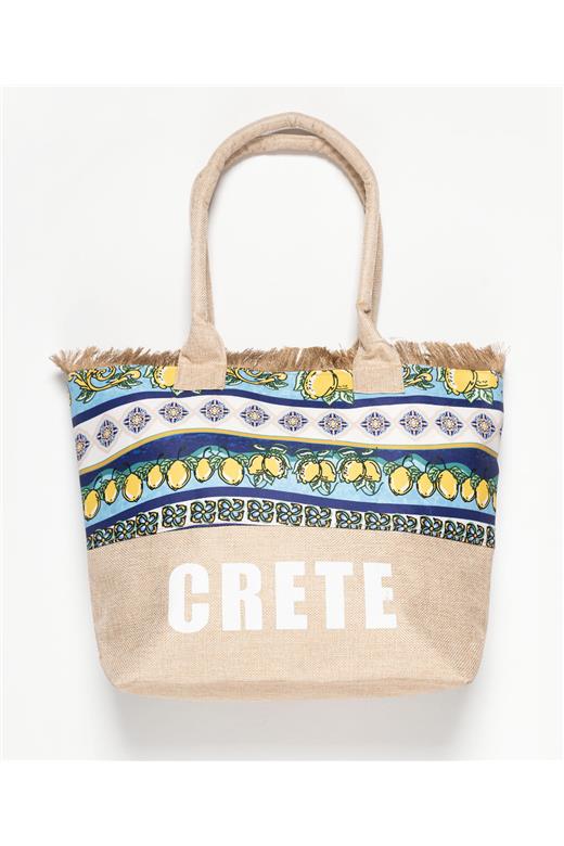 Τσάντα με χερούλι (49cm x 15cm x 34cm) λεμόνι 2 CRETE