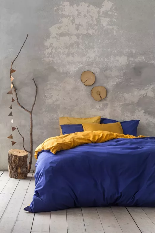 Σετ Παπλωματοθήκη Abalone - Blue / Mustard Beige