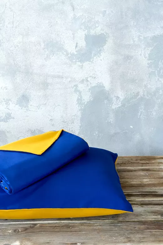 Σετ Παπλωματοθήκη Abalone - Blue / Mustard Beige