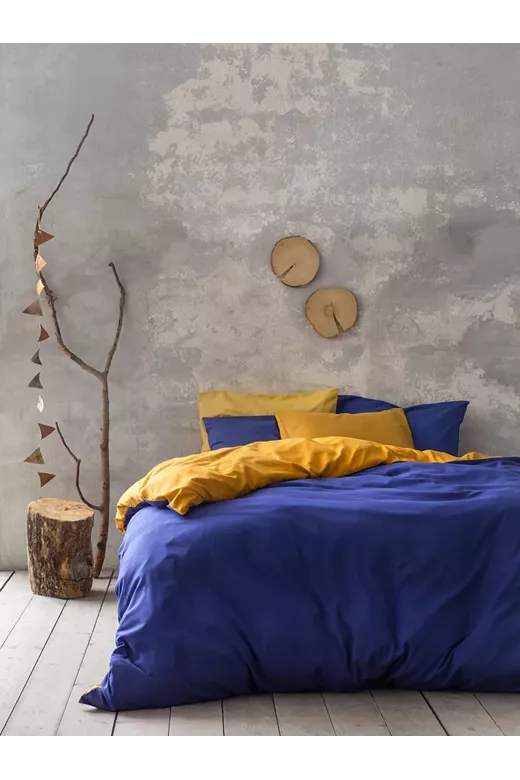 Πάπλωμα Abalone - Blue / Mustard Beige