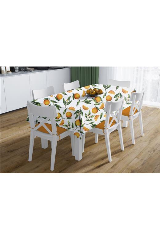 Καρέ Αλέκιαστο Road Oranges 474 90X90 White-Orange 70/30 Cott/Pol