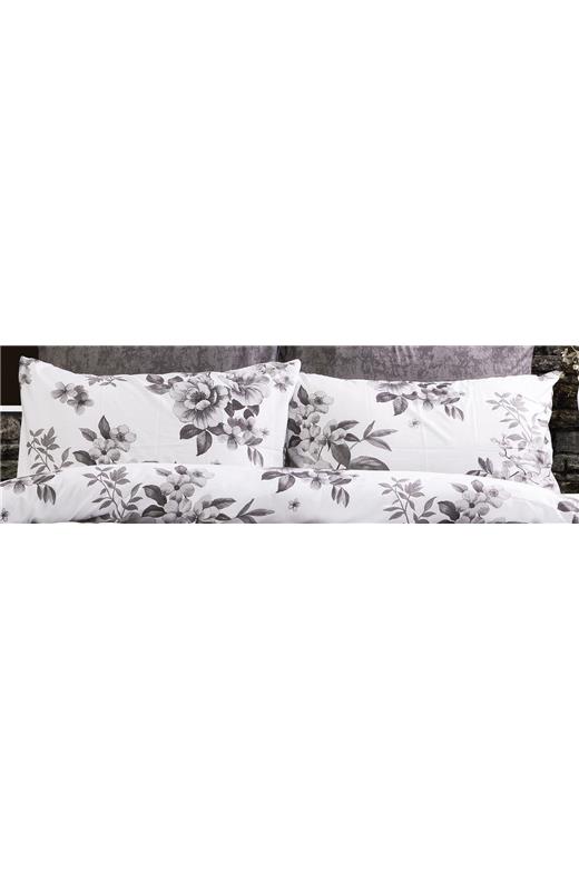 Μαξιλαροθήκη Εμπριμέ Βερονίκη 487 50X70 White-Grey 70/30 Cott/Pol