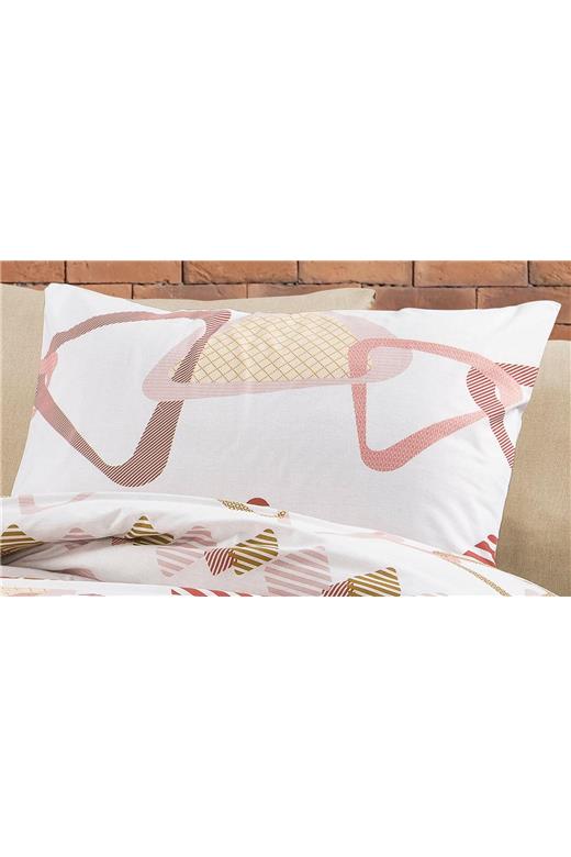 Μαξιλαροθήκη Εμπριμέ Δαρεία 490 50X70 White-Beige 70/30 Cott/Pol