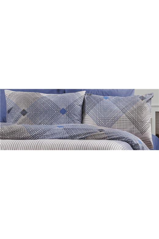 Μαξιλαροθήκη Εμπριμέ Καλλιρόη 604 50X70 Grey-Blue 70/30 Cott/Pol
