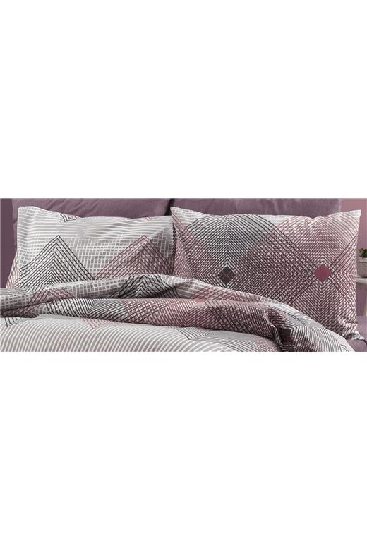 Μαξιλαροθήκη Εμπριμέ Καλλιρόη 606 50X70 Grey-Burgundy 70/30 Cott/Pol