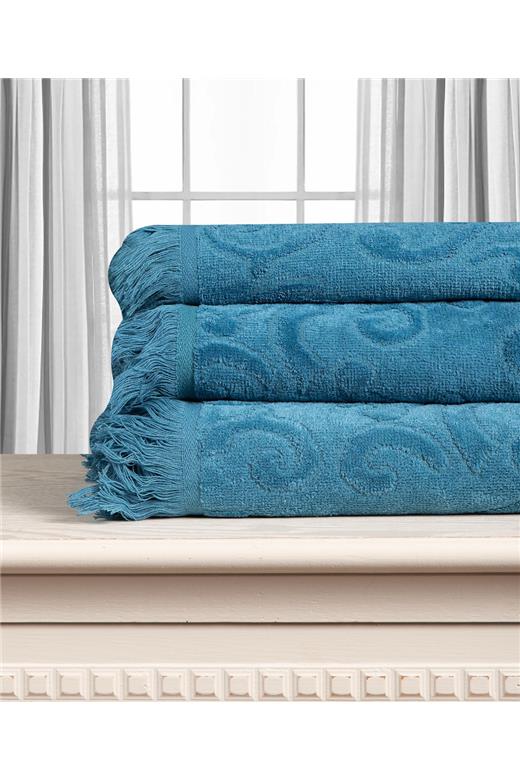 Βαμβακερή ζακάρ πετσέτα ALICIA 520gsm (40cm x 60cm) teal