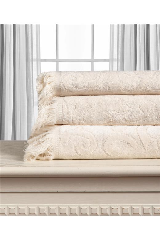 Βαμβακερή ζακάρ πετσέτα ALICIA 520gsm (40cm x 60cm) cream