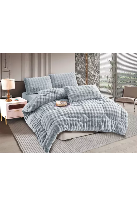 Κουβερτοπάπλωμα burble (220cm x 240cm +2 x 50cm x 70cm) γκρί