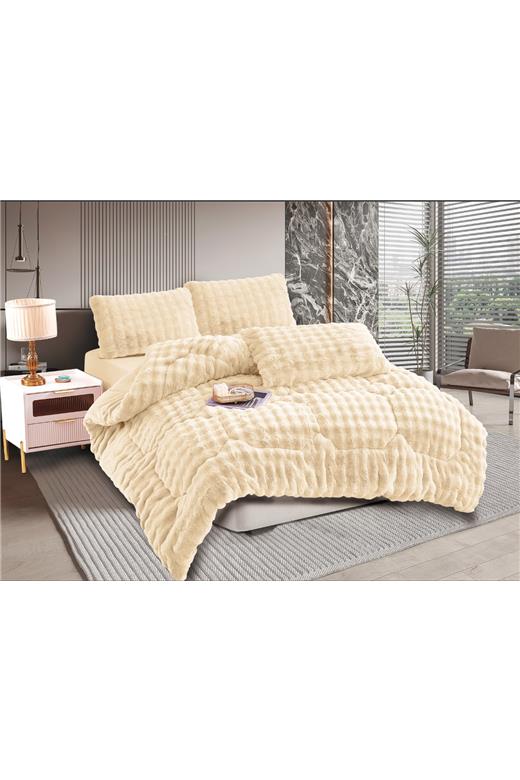 Κουβερτοπάπλωμα burble (220cm x 240cm +2 x 50cm x 70cm) cream