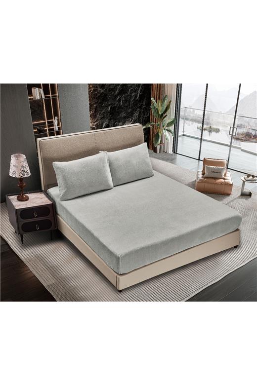 Σεντόνι fleece solid (160cm x 200cm ) silver grey