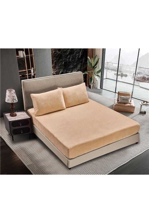 Σεντόνι fleece solid (160cm x 200cm ) light brown