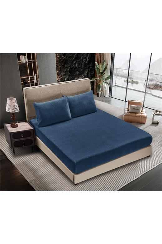 Σεντόνι fleece solid (100cm x 200cm ) blue  