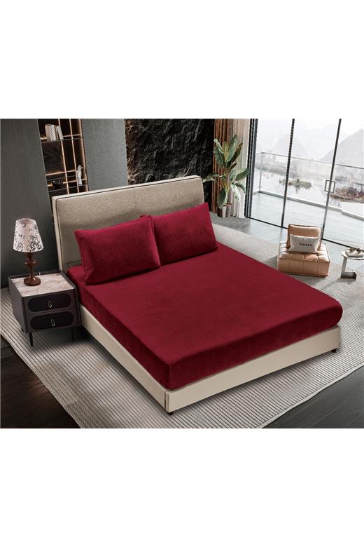 Σεντόνι fleece solid (160cm x 200cm ) burgundy