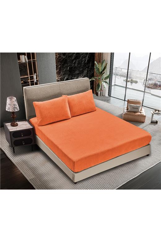 Σεντόνι fleece solid (160cm x 200cm ) copper tan 