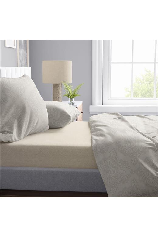 Παπλωματοθήκη Εμπριμέ Άρτεμις 702 220X240 Beige 100% Cotton