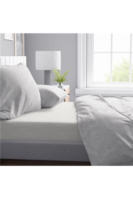 Σεντόνια Εμπριμέ Σετ 4 τεμ Άρτεμις 701 220X240 Grey 100% Cotton